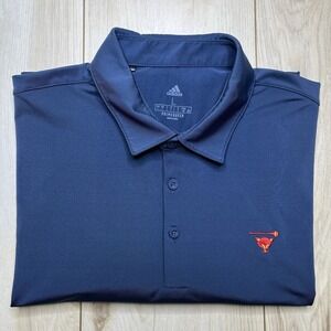 Adidas Mens Performance Polo Shirt MYOPIA HUNT CLUB Navy Blue Large Stretch Logo